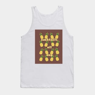 Cocktails All Day Pineapple Tank Top